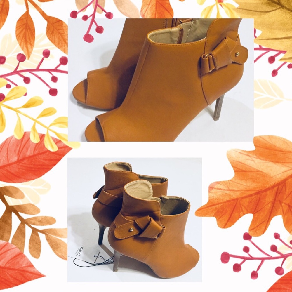 Rue 21 Ankle Bootie Buckle/Strap Stilettos Zipper